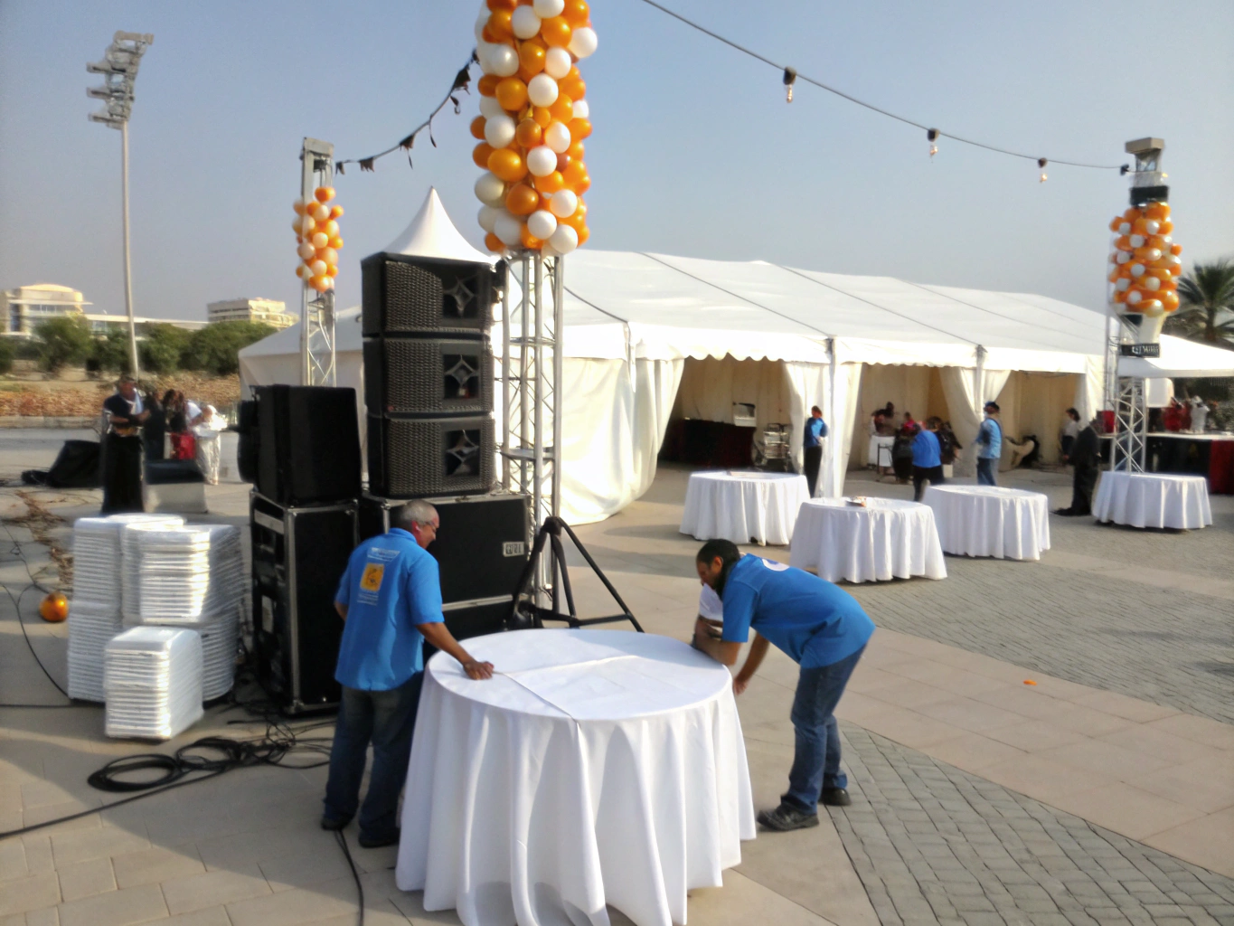 Bull Rental USA operations team and equipment trailer preparing for an event